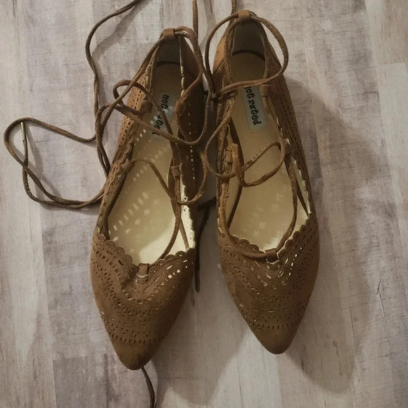 NWOT‎ Not rated pointed toe lace up flats size 8 - Picture 4 of 11
